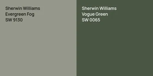 SW 9130 Evergreen Fog vs SW 0065 Vogue Green