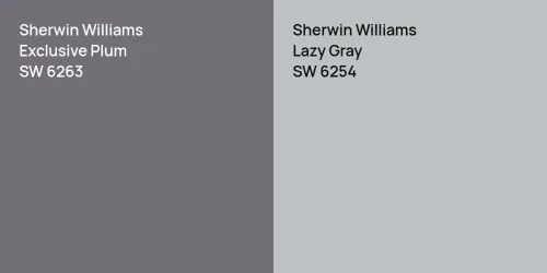 SW 6263 Exclusive Plum vs SW 6254 Lazy Gray