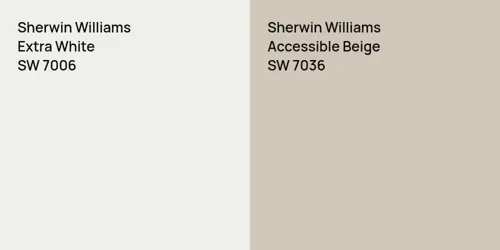 SW 7006 Extra White vs SW 7036 Accessible Beige