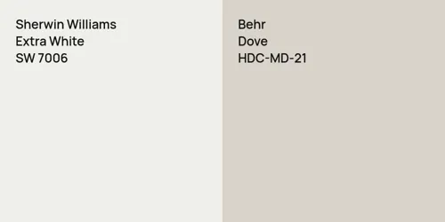 SW 7006 Extra White vs HDC-MD-21 Dove