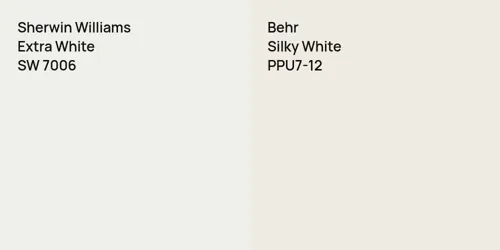 SW 7006 Extra White vs PPU7-12 Silky White