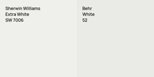 SW 7006 Extra White vs 52 White