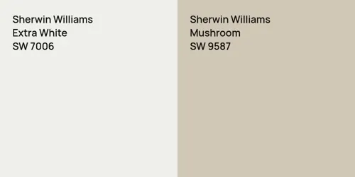 SW 7006 Extra White vs SW 9587 Mushroom