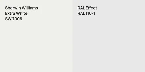 SW 7006 Extra White vs RAL 110-1 