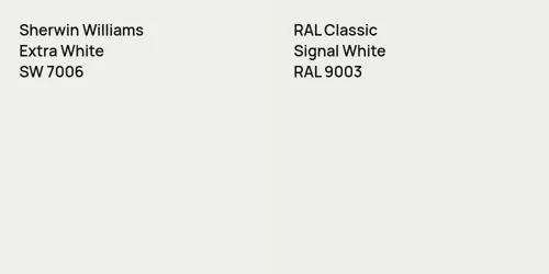 SW 7006 Extra White vs RAL 9003 Signal White