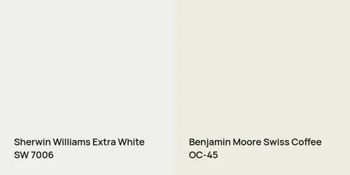 SW 7006 Extra White vs OC-45 Swiss Coffee