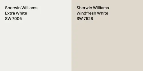 SW 7006 Extra White vs SW 7628 Windfresh White