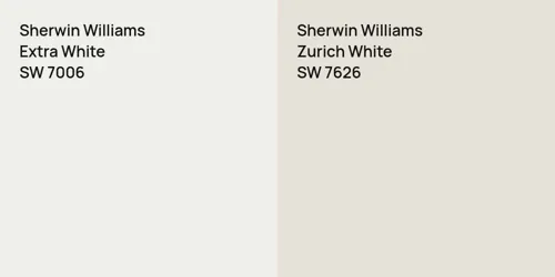 SW 7006 Extra White vs SW 7626 Zurich White