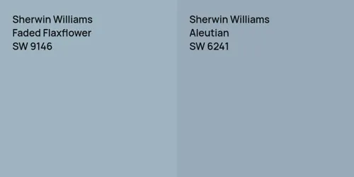 SW 9146 Faded Flaxflower vs SW 6241 Aleutian