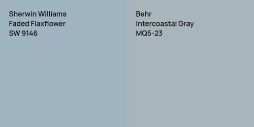 SW 9146 Faded Flaxflower vs MQ5-23 Intercoastal Gray