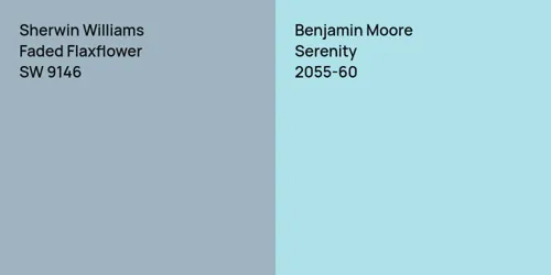 SW 9146 Faded Flaxflower vs 2055-60 Serenity