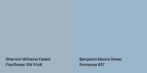 SW 9146 Faded Flaxflower vs 837 Sheer Romance