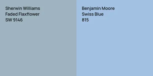 SW 9146 Faded Flaxflower vs 815 Swiss Blue