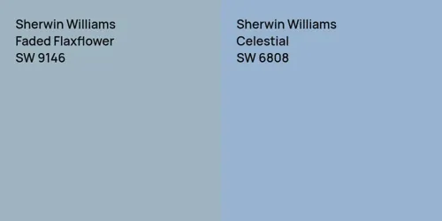 SW 9146 Faded Flaxflower vs SW 6808 Celestial