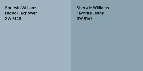 SW 9146 Faded Flaxflower vs SW 9147 Favorite Jeans