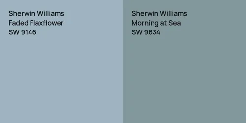 SW 9146 Faded Flaxflower vs SW 9634 Morning at Sea