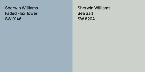 SW 9146 Faded Flaxflower vs SW 6204 Sea Salt