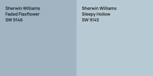 SW 9146 Faded Flaxflower vs SW 9145 Sleepy Hollow