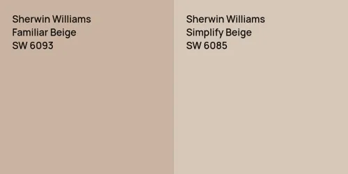 SW 6093 Familiar Beige vs SW 6085 Simplify Beige