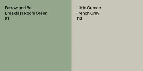 81 Breakfast Room Green vs 113 French Grey