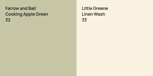 32 Cooking Apple Green vs 33 Linen Wash