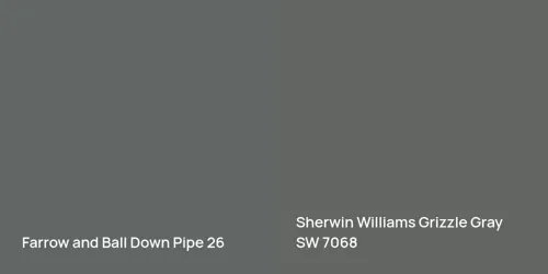 26 Down Pipe vs SW 7068 Grizzle Gray