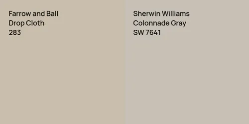 283 Drop Cloth vs SW 7641 Colonnade Gray