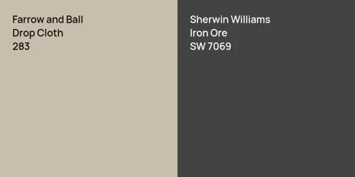 283 Drop Cloth vs SW 7069 Iron Ore