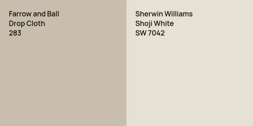 283 Drop Cloth vs SW 7042 Shoji White