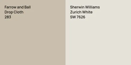 283 Drop Cloth vs SW 7626 Zurich White