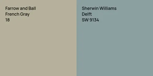 18 French Gray vs SW 9134 Delft