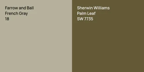 18 French Gray vs SW 7735 Palm Leaf