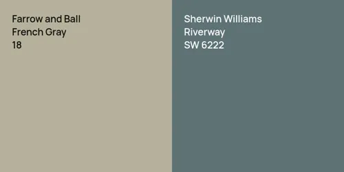 18 French Gray vs SW 6222 Riverway