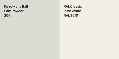 204 Pale Powder vs RAL 9010 Pure White