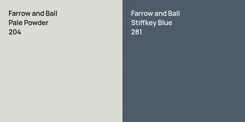 204 Pale Powder vs 281 Stiffkey Blue