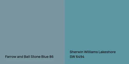 86 Stone Blue vs SW 6494 Lakeshore