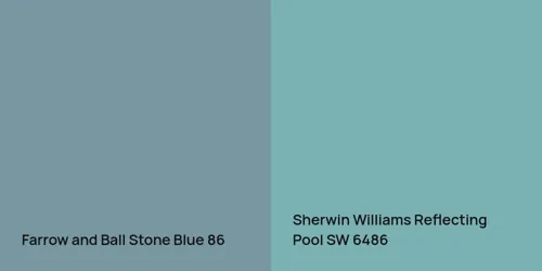 86 Stone Blue vs SW 6486 Reflecting Pool