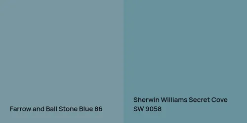 86 Stone Blue vs SW 9058 Secret Cove