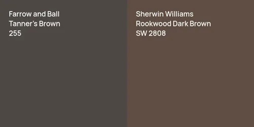 255 Tanner's Brown vs SW 2808 Rookwood Dark Brown