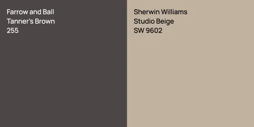 255 Tanner's Brown vs SW 9602 Studio Beige