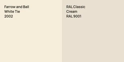 2002 White Tie vs RAL 9001  Cream