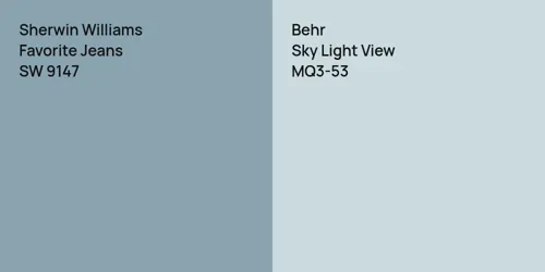 SW 9147 Favorite Jeans vs MQ3-53 Sky Light View