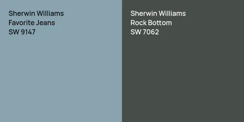 SW 9147 Favorite Jeans vs SW 7062 Rock Bottom