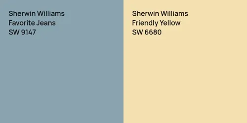 SW 9147 Favorite Jeans vs SW 6680 Friendly Yellow