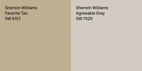 SW 6157 Favorite Tan vs SW 7029 Agreeable Gray