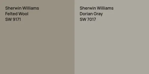 SW 9171 Felted Wool vs SW 7017 Dorian Gray