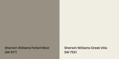 SW 9171 Felted Wool vs SW 7551 Greek Villa