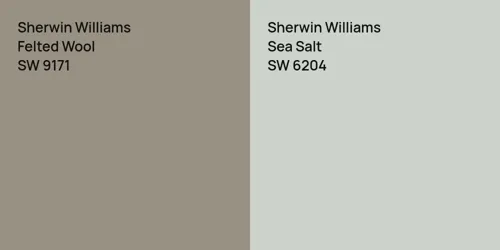 SW 9171 Felted Wool vs SW 6204 Sea Salt