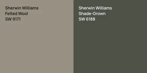 SW 9171 Felted Wool vs SW 6188 Shade-Grown