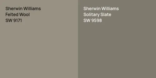 SW 9171 Felted Wool vs SW 9598 Solitary Slate